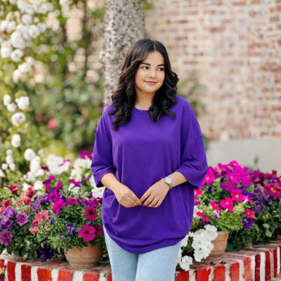 Ladies Drop Shoulder (Solid Royel Blue)